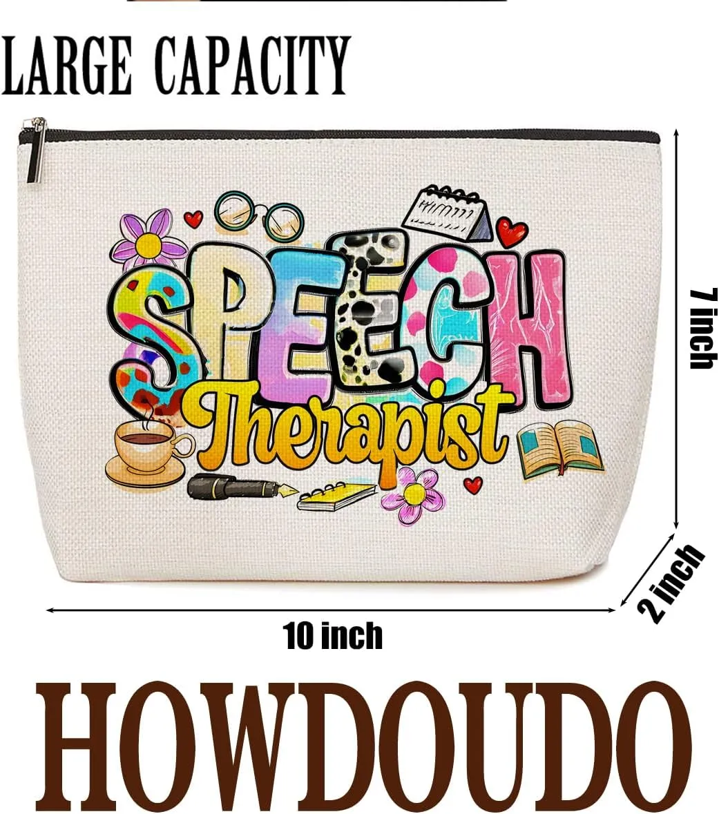 Speech Therapy Gifts Speech Pathologist Gifts SLP Gifts Western Makeup Bag Gifts for Speech Therapists Cosmetic Bag Birthday Christmas Thank You Gifts for Women Speech Language Pathologist Coworker