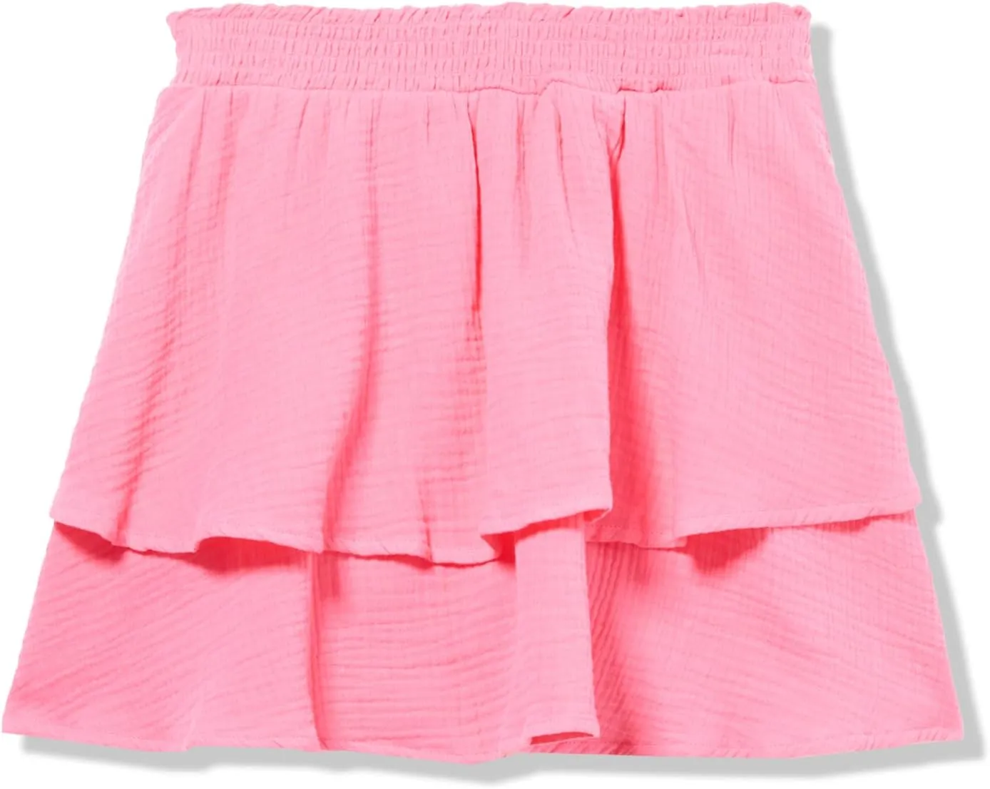 Speechless Girls' Cotton Smocked Waist Tiered Short Skirt