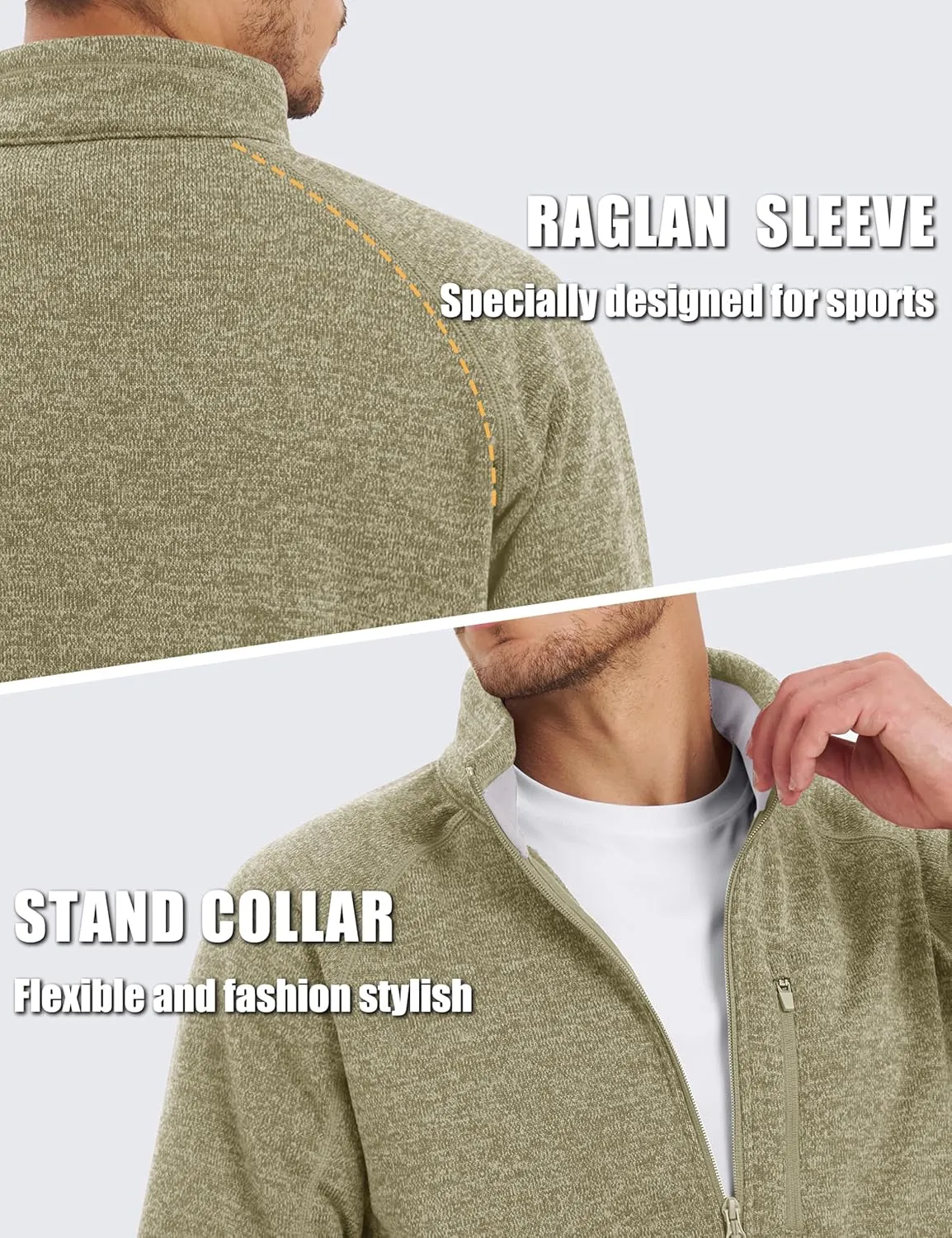 TACVASEN Men's Fleece Jackets Coats Lightweight Hiking Sweatshirts Full Zip Up Warm for Winter and Fall