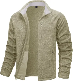 TACVASEN Men's Fleece Jackets Coats Lightweight Hiking Sweatshirts Full Zip Up Warm for Winter and Fall