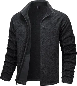 TACVASEN Men's Fleece Jackets Coats Lightweight Hiking Sweatshirts Full Zip Up Warm for Winter and Fall