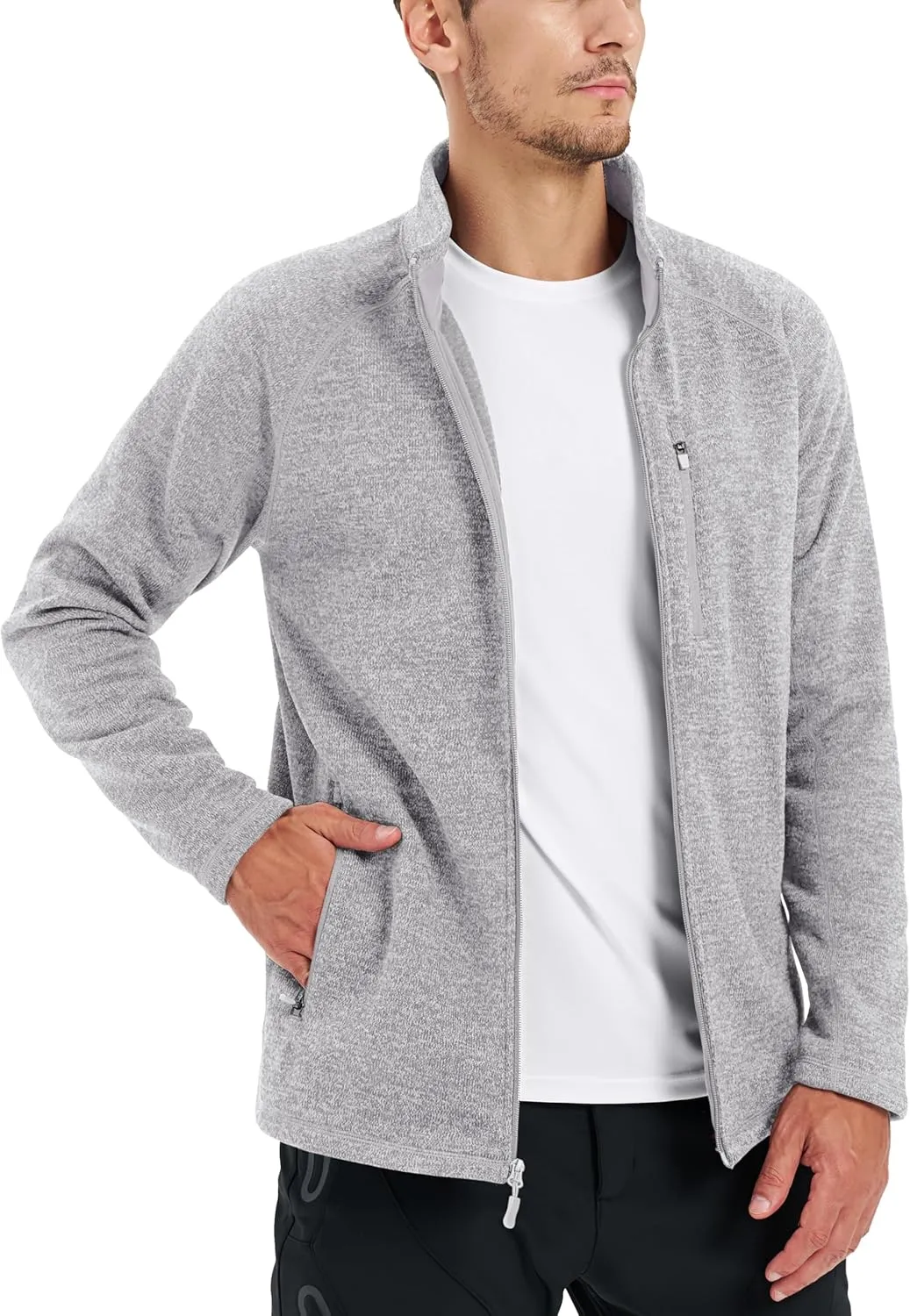 TACVASEN Men's Fleece Jackets Coats Lightweight Hiking Sweatshirts Full Zip Up Warm for Winter and Fall