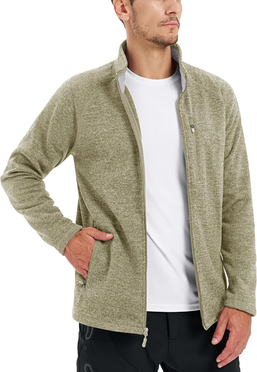 TACVASEN Men's Fleece Jackets Coats Lightweight Hiking Sweatshirts Full Zip Up Warm for Winter and Fall