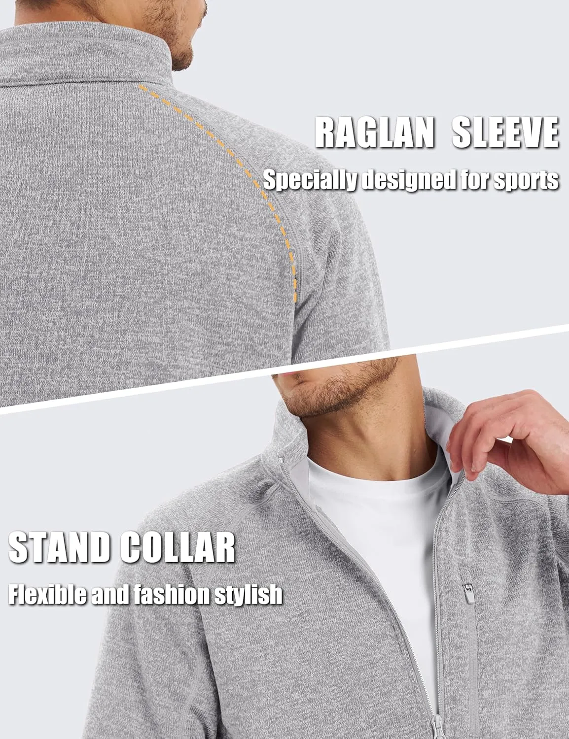 TACVASEN Men's Fleece Jackets Coats Lightweight Hiking Sweatshirts Full Zip Up Warm for Winter and Fall