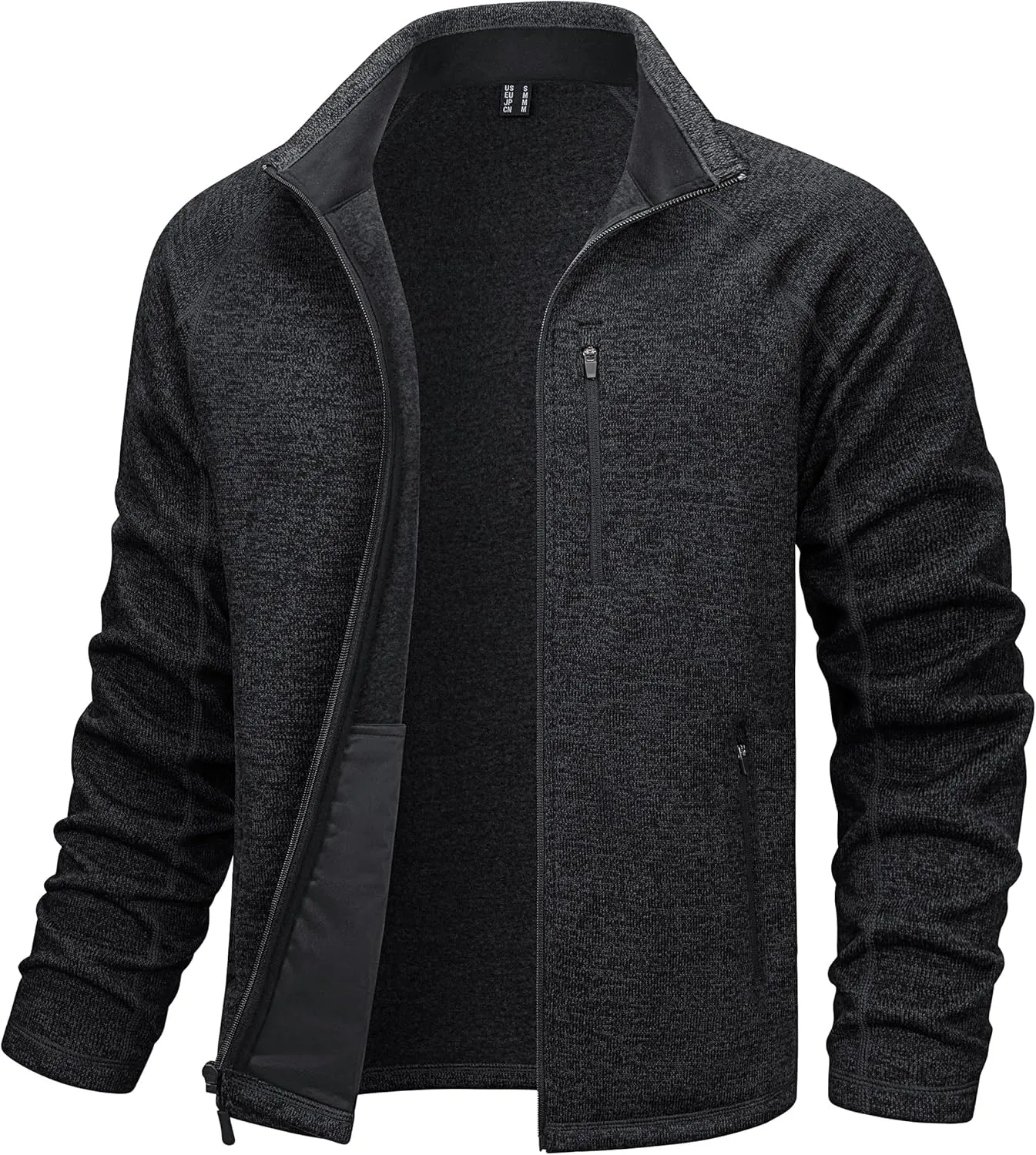 TACVASEN Men's Fleece Jackets Coats Lightweight Hiking Sweatshirts Full Zip Up Warm for Winter and Fall
