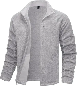 TACVASEN Men's Fleece Jackets Coats Lightweight Hiking Sweatshirts Full Zip Up Warm for Winter and Fall