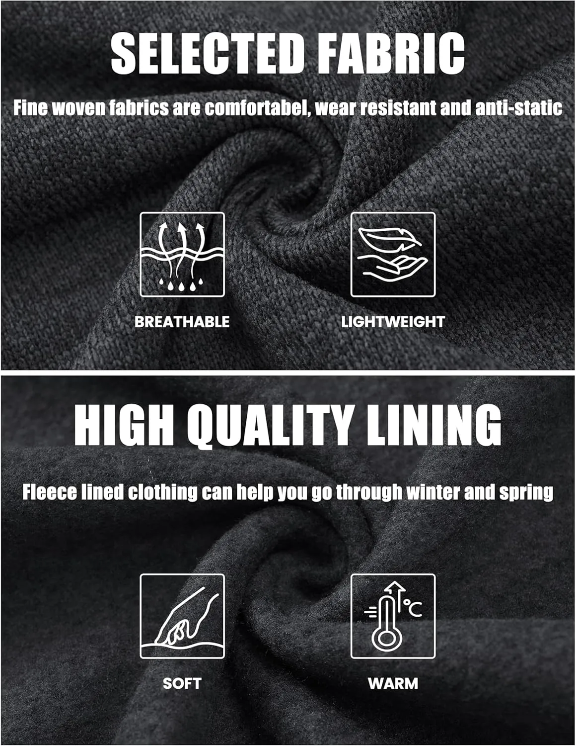 TACVASEN Men's Fleece Jackets Coats Lightweight Hiking Sweatshirts Full Zip Up Warm for Winter and Fall