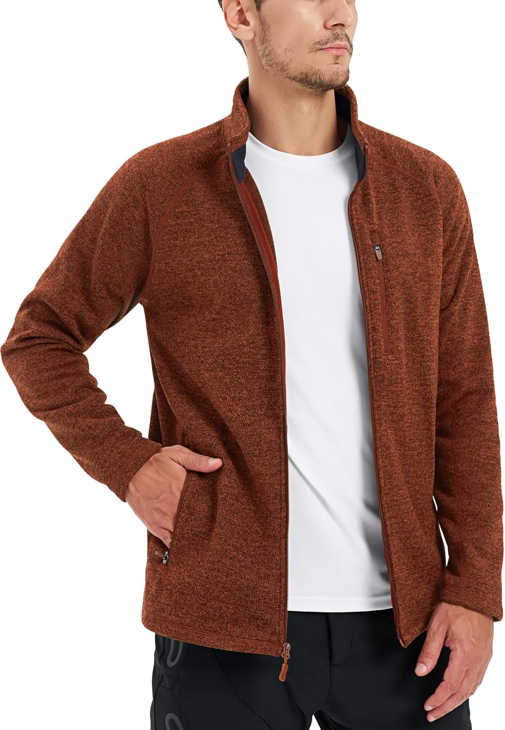 TACVASEN Men's Fleece Jackets Coats Lightweight Hiking Sweatshirts Full Zip Up Warm for Winter and Fall
