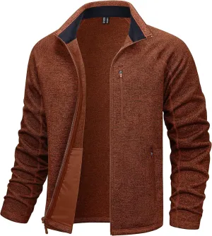 TACVASEN Men's Fleece Jackets Coats Lightweight Hiking Sweatshirts Full Zip Up Warm for Winter and Fall