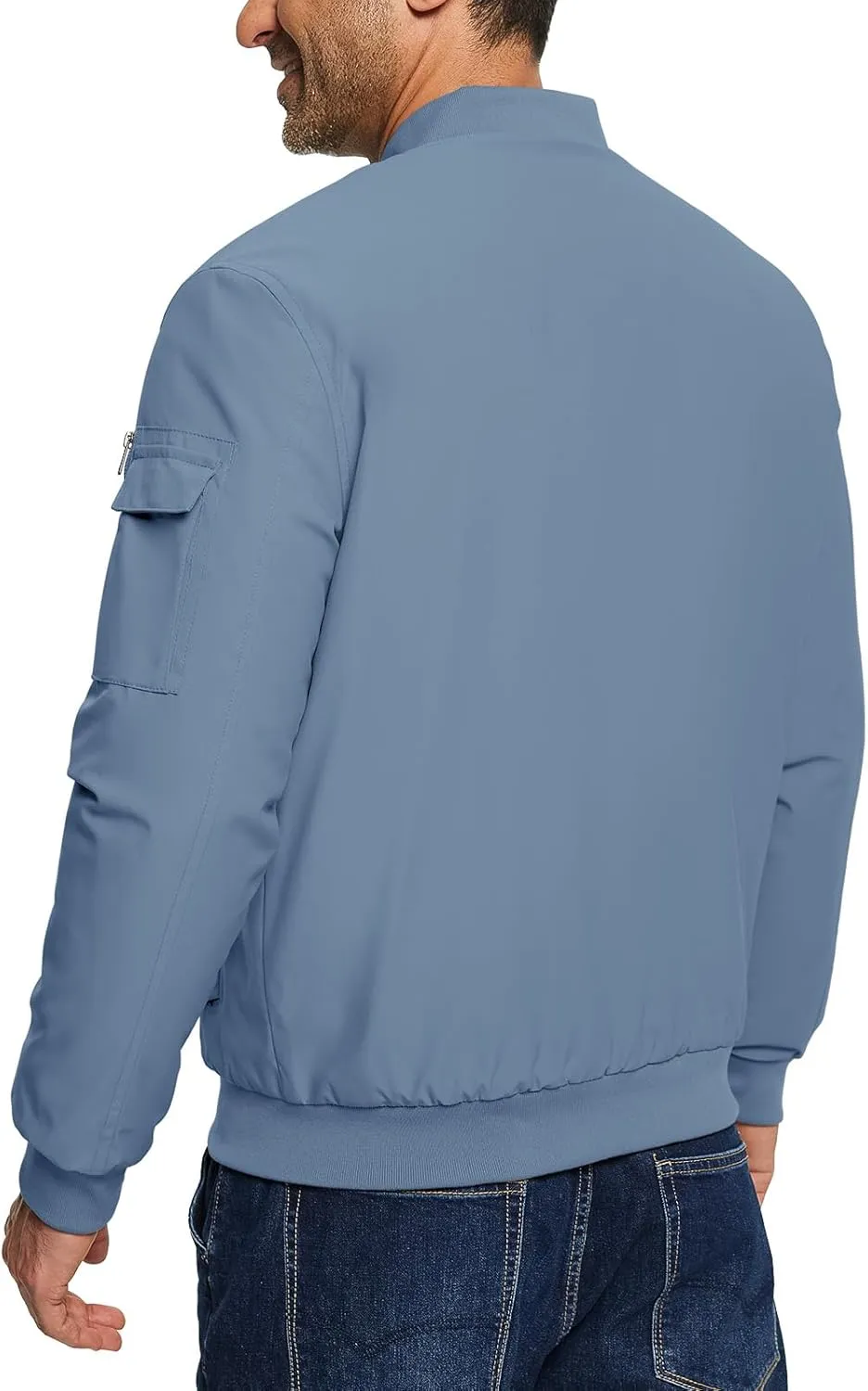 TBMPOY Men's Bomber Jacket Lightweight Winter Windbreaker Zip Up Padded Softshell Windproof Water-Resistant Casual Fall Coat