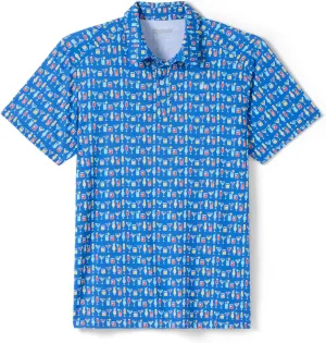 Tipsy Elves Golf Shirts for Men - Performance Athletic Fit Men's Golf Polo Shirts for Men w/Moisture Wicking Stretch Fabric