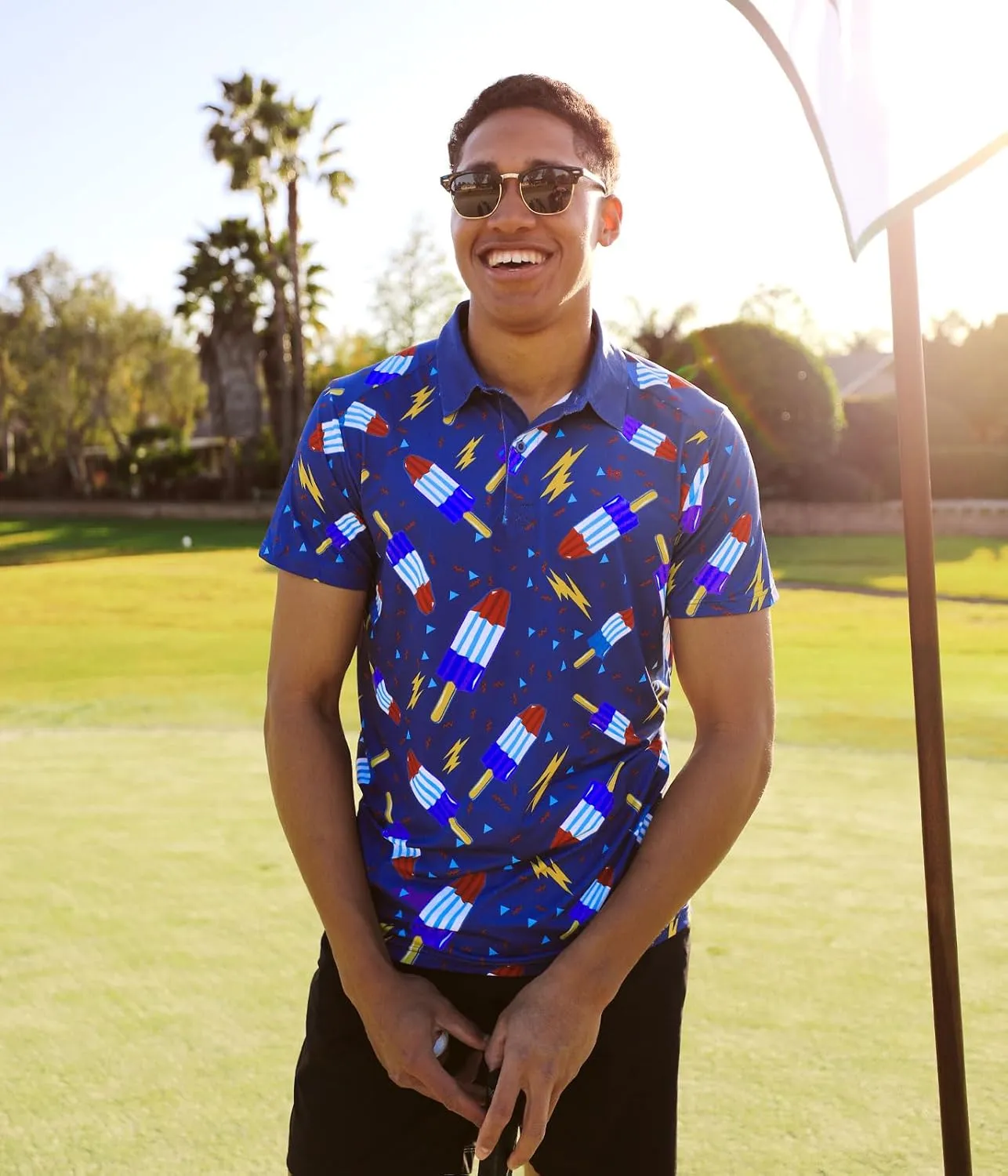Tipsy Elves Golf Shirts for Men - Performance Athletic Fit Men's Golf Polo Shirts for Men w/Moisture Wicking Stretch Fabric