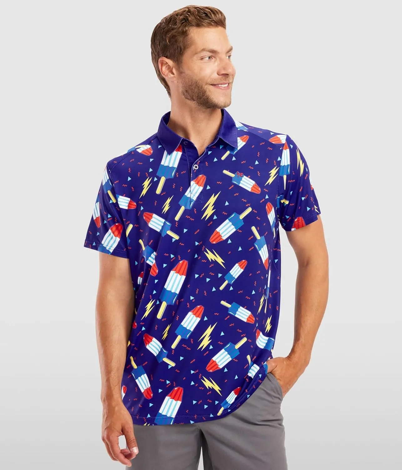 Tipsy Elves Golf Shirts for Men - Performance Athletic Fit Men's Golf Polo Shirts for Men w/Moisture Wicking Stretch Fabric