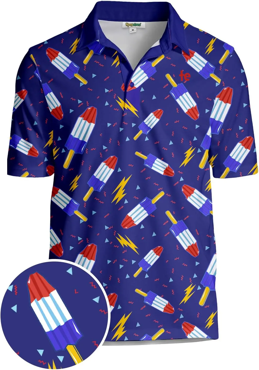 Tipsy Elves Golf Shirts for Men - Performance Athletic Fit Men's Golf Polo Shirts for Men w/Moisture Wicking Stretch Fabric