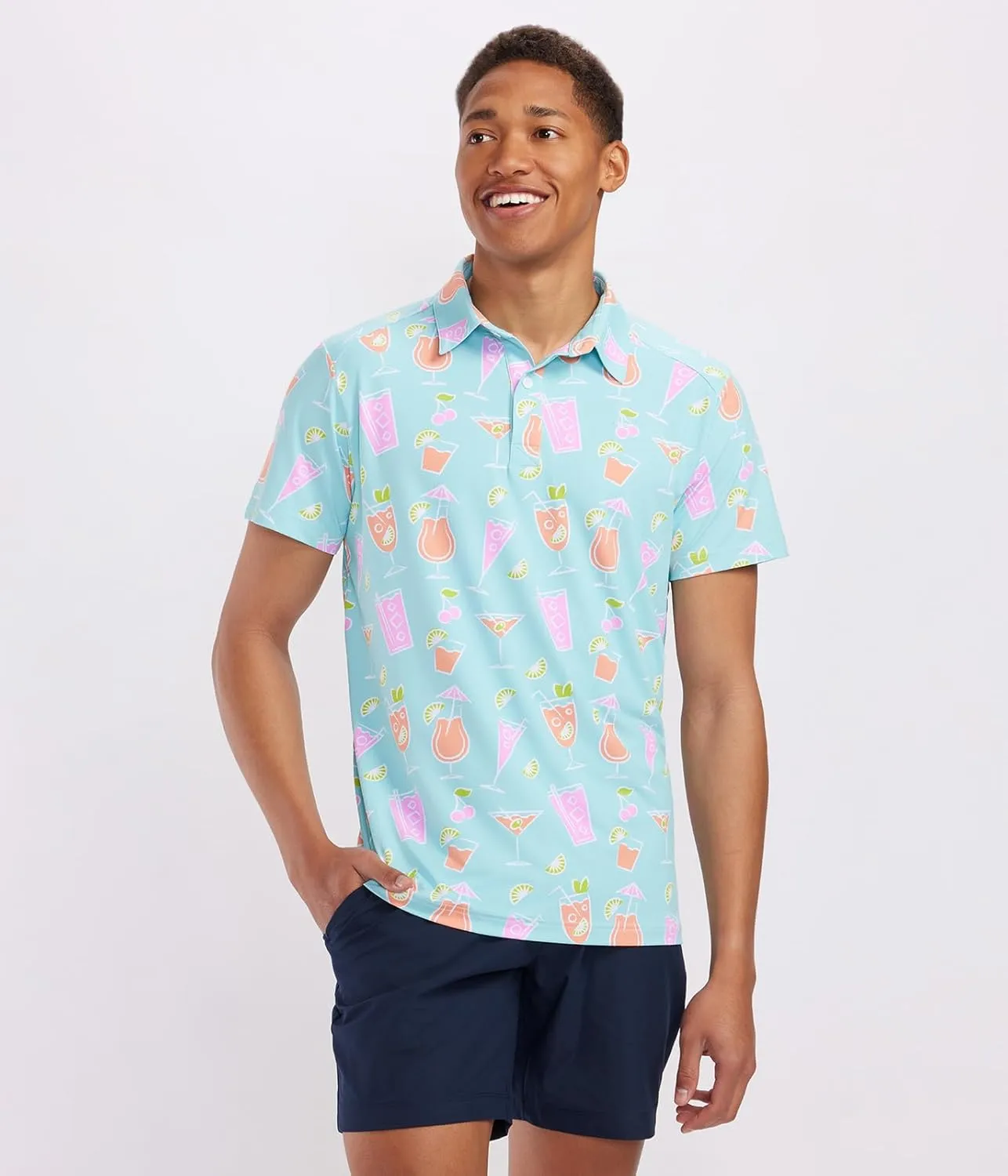 Tipsy Elves Golf Shirts for Men - Performance Athletic Fit Men's Golf Polo Shirts for Men w/Moisture Wicking Stretch Fabric