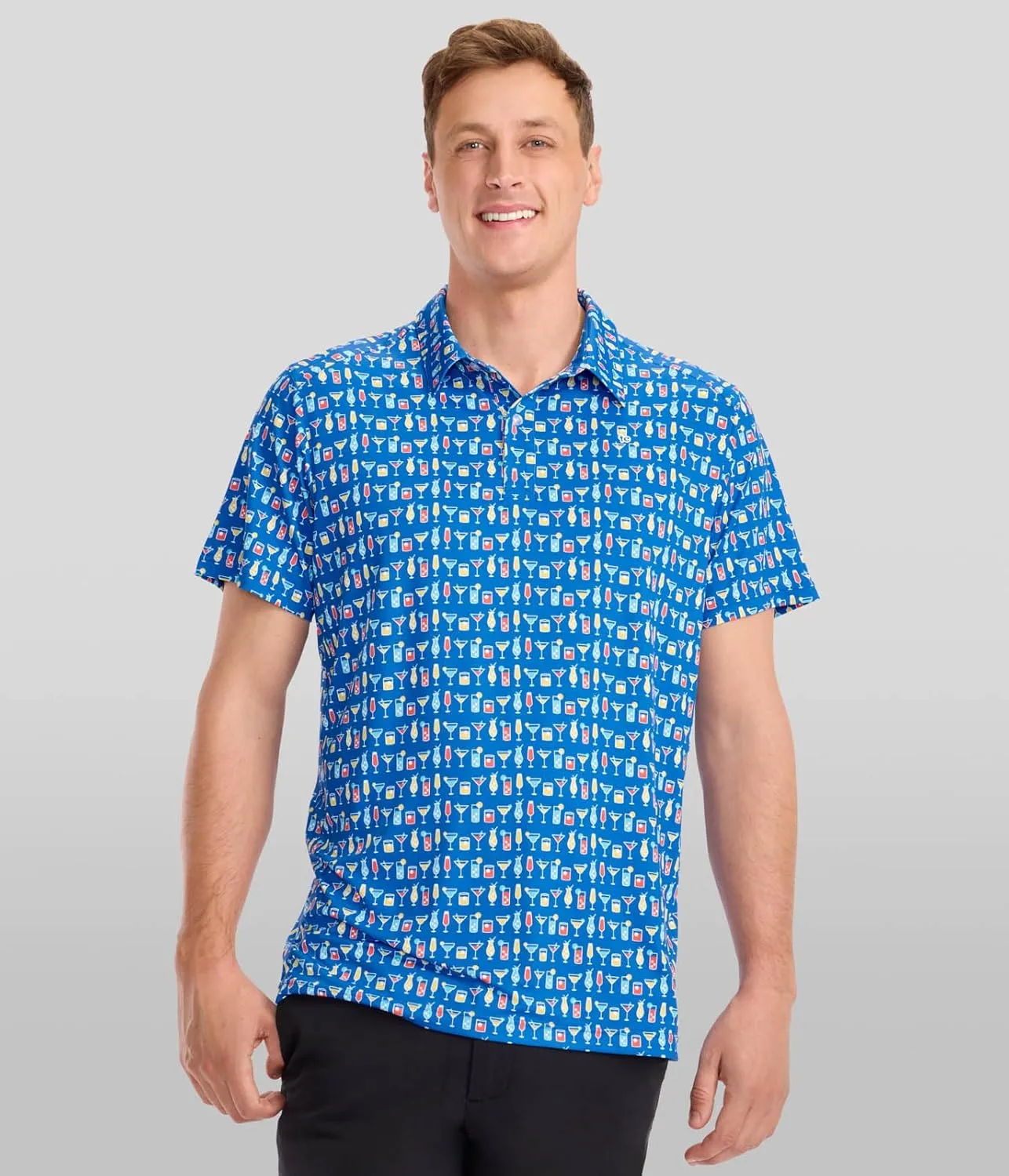Tipsy Elves Golf Shirts for Men - Performance Athletic Fit Men's Golf Polo Shirts for Men w/Moisture Wicking Stretch Fabric