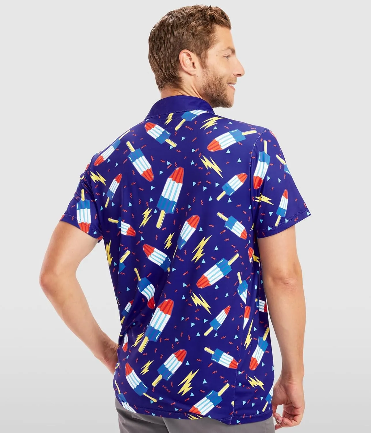 Tipsy Elves Golf Shirts for Men - Performance Athletic Fit Men's Golf Polo Shirts for Men w/Moisture Wicking Stretch Fabric