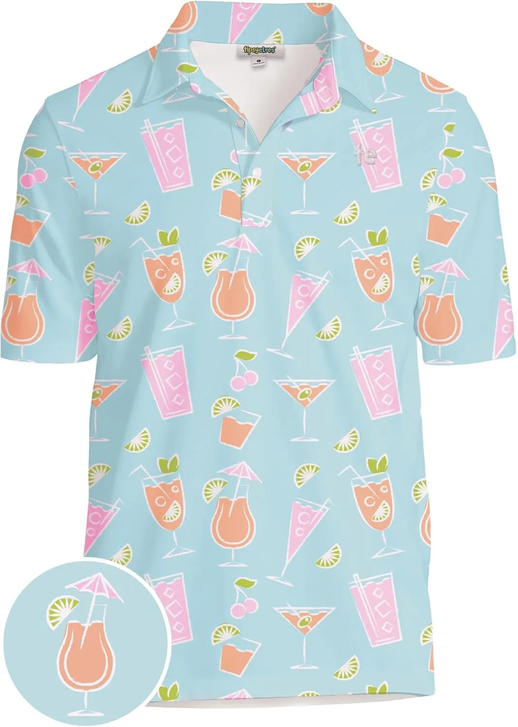 Tipsy Elves Golf Shirts for Men - Performance Athletic Fit Men's Golf Polo Shirts for Men w/Moisture Wicking Stretch Fabric