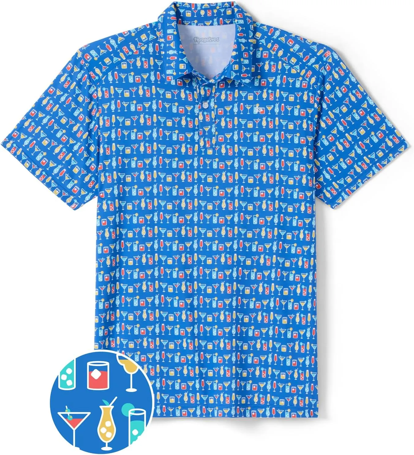 Tipsy Elves Golf Shirts for Men - Performance Athletic Fit Men's Golf Polo Shirts for Men w/Moisture Wicking Stretch Fabric