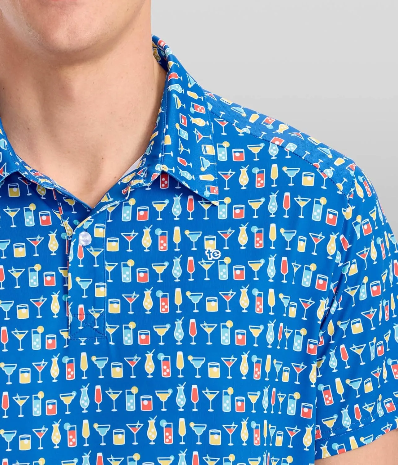 Tipsy Elves Golf Shirts for Men - Performance Athletic Fit Men's Golf Polo Shirts for Men w/Moisture Wicking Stretch Fabric