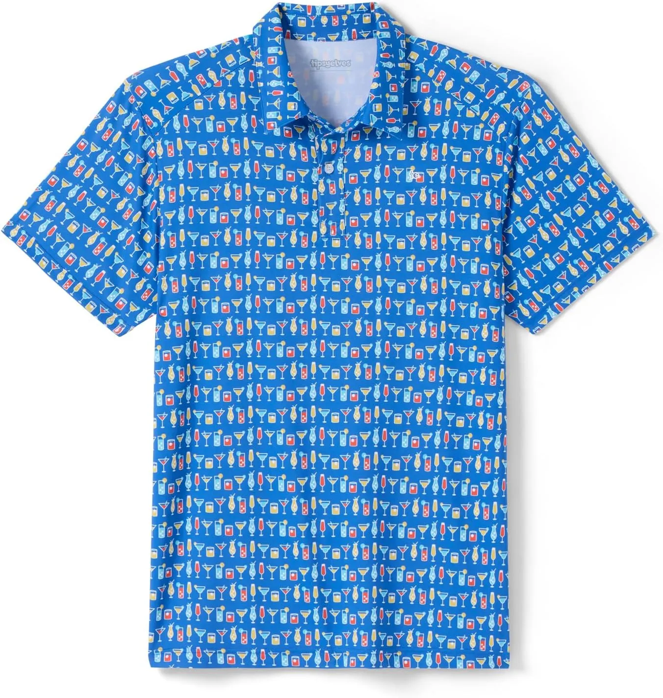 Tipsy Elves Golf Shirts for Men - Performance Athletic Fit Men's Golf Polo Shirts for Men w/Moisture Wicking Stretch Fabric