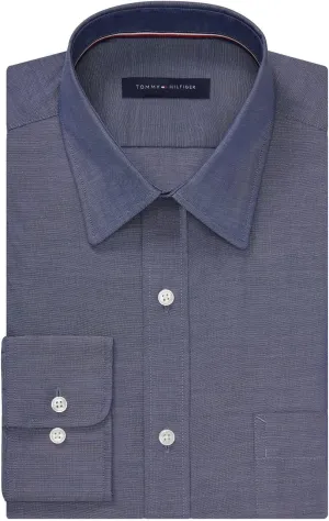 Tommy Hilfiger Men's Regular Fit Non Iron Solid Dress Shirt - Amazon Exclusive