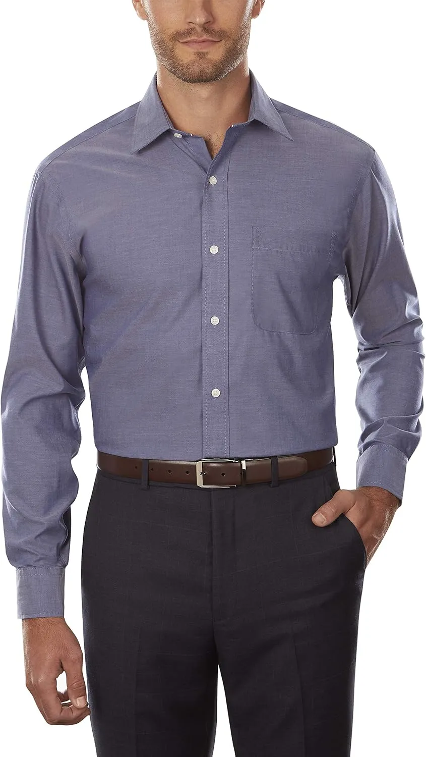 Tommy Hilfiger Men's Regular Fit Non Iron Solid Dress Shirt - Amazon Exclusive