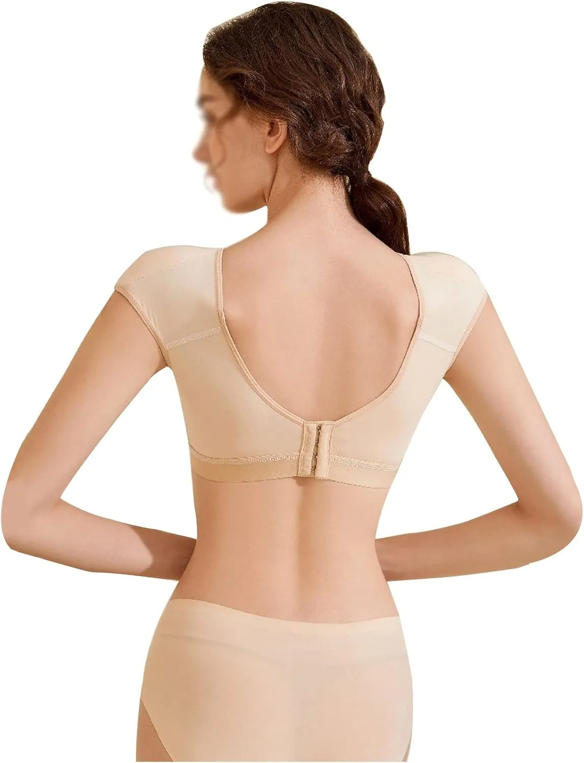 Tops Tees Short Sleeves 2 in 1 Built-in Shoulder Pad Women T-Shirts Leisure Woman T Shirt for Female,Beige-Medium