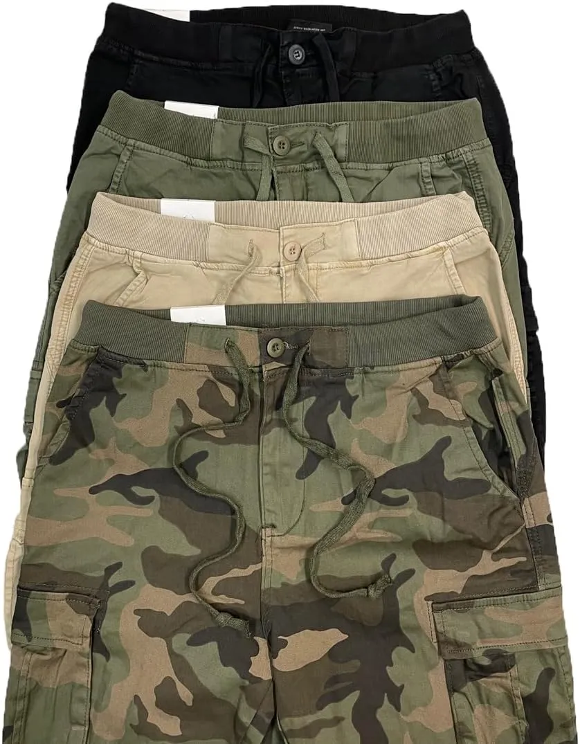 URBANJ Men's Stretch Twill Drop Crotch Jogger Pants S-5XL