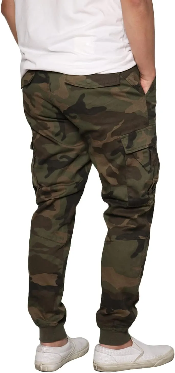 URBANJ Men's Stretch Twill Drop Crotch Jogger Pants S-5XL