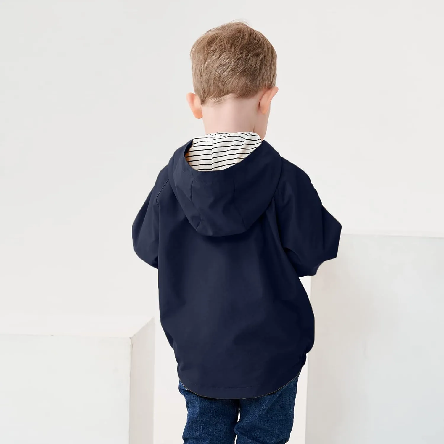 Volunboy Toddler Boys Windbreaker Casual Outerwear Kids Lightweight Zip Hooded Jacket Baby Cute Dust Coat