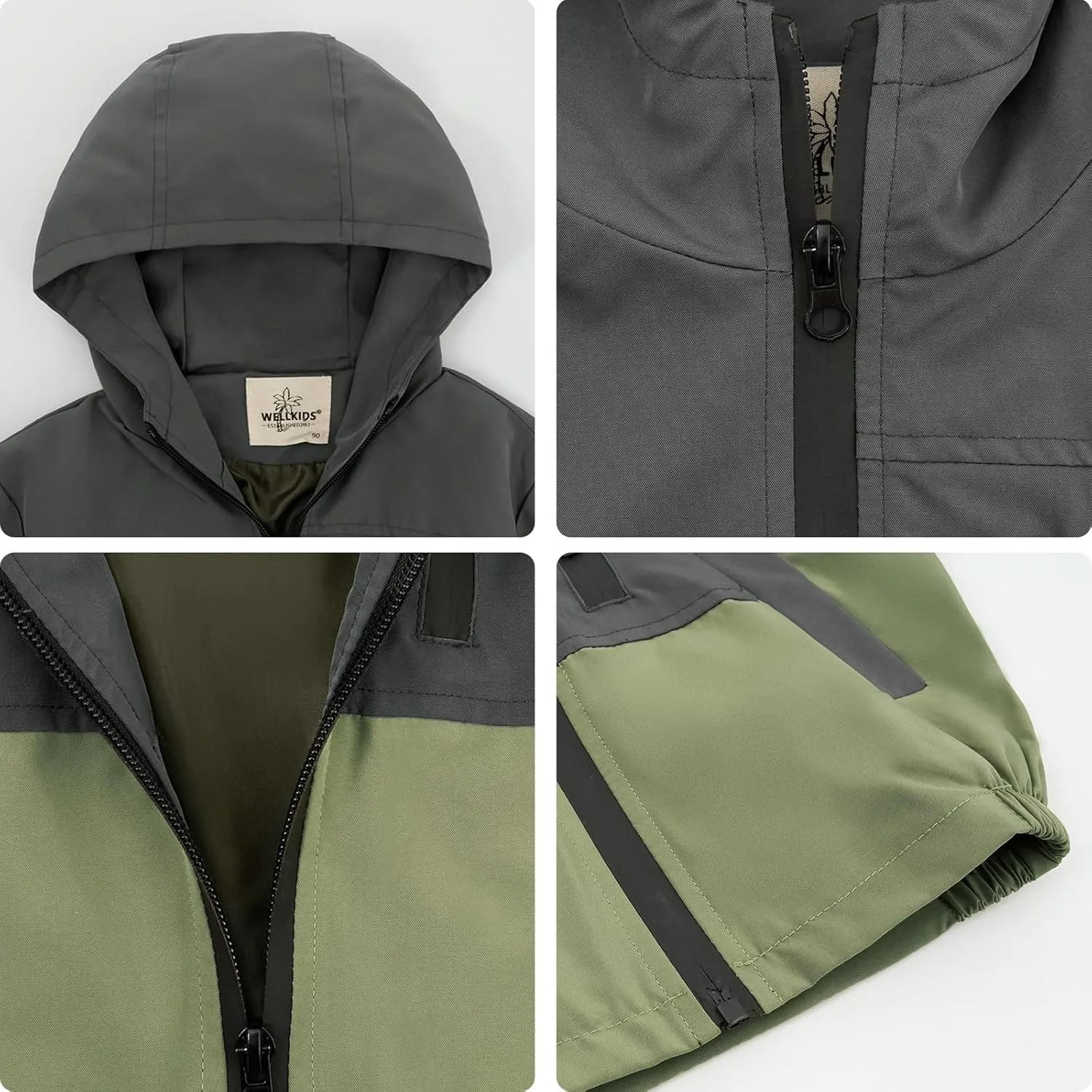 Volunboy Toddler Boys Windbreaker Casual Outerwear Kids Lightweight Zip Hooded Jacket Baby Cute Dust Coat