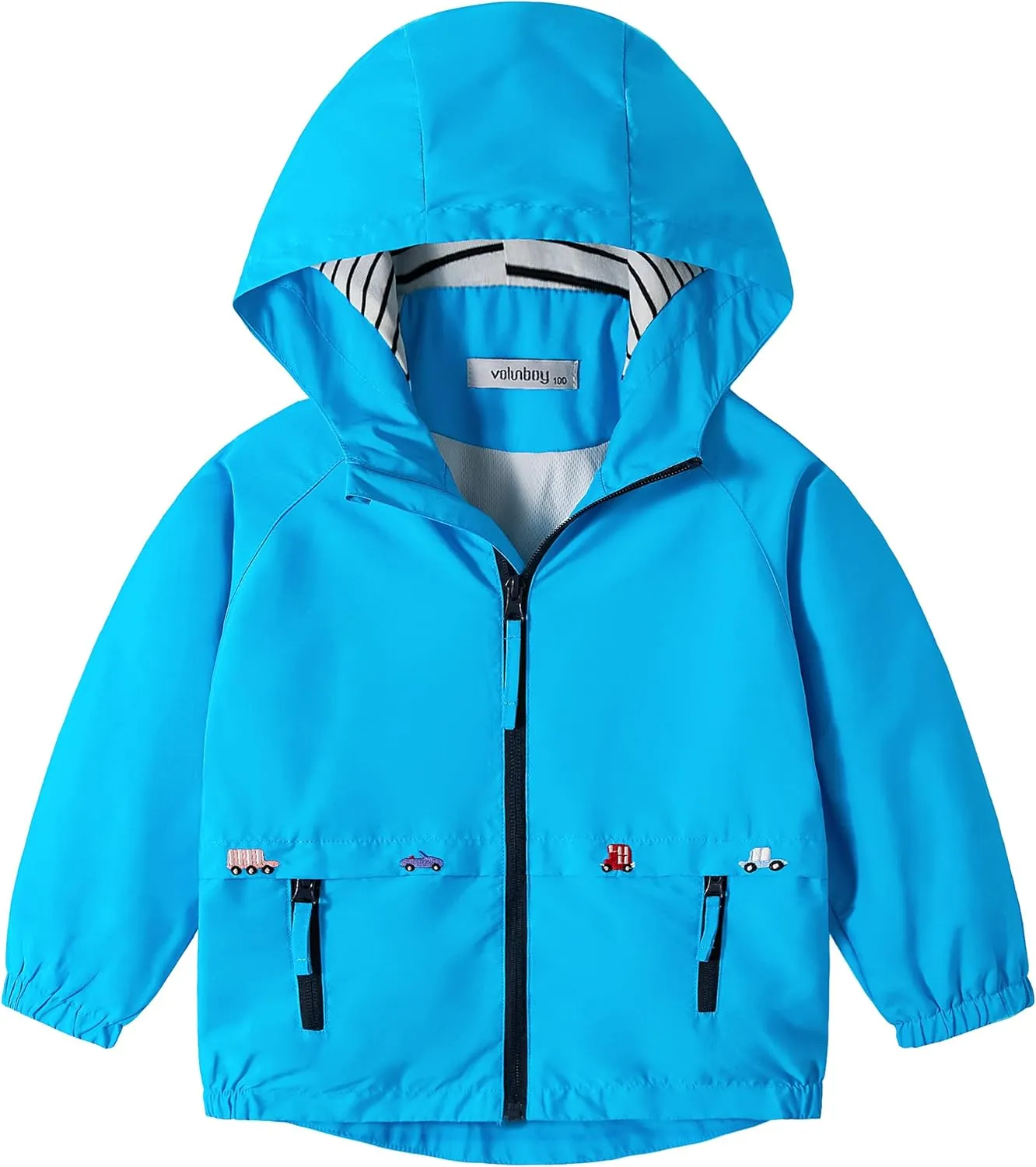 Volunboy Toddler Boys Windbreaker Casual Outerwear Kids Lightweight Zip Hooded Jacket Baby Cute Dust Coat