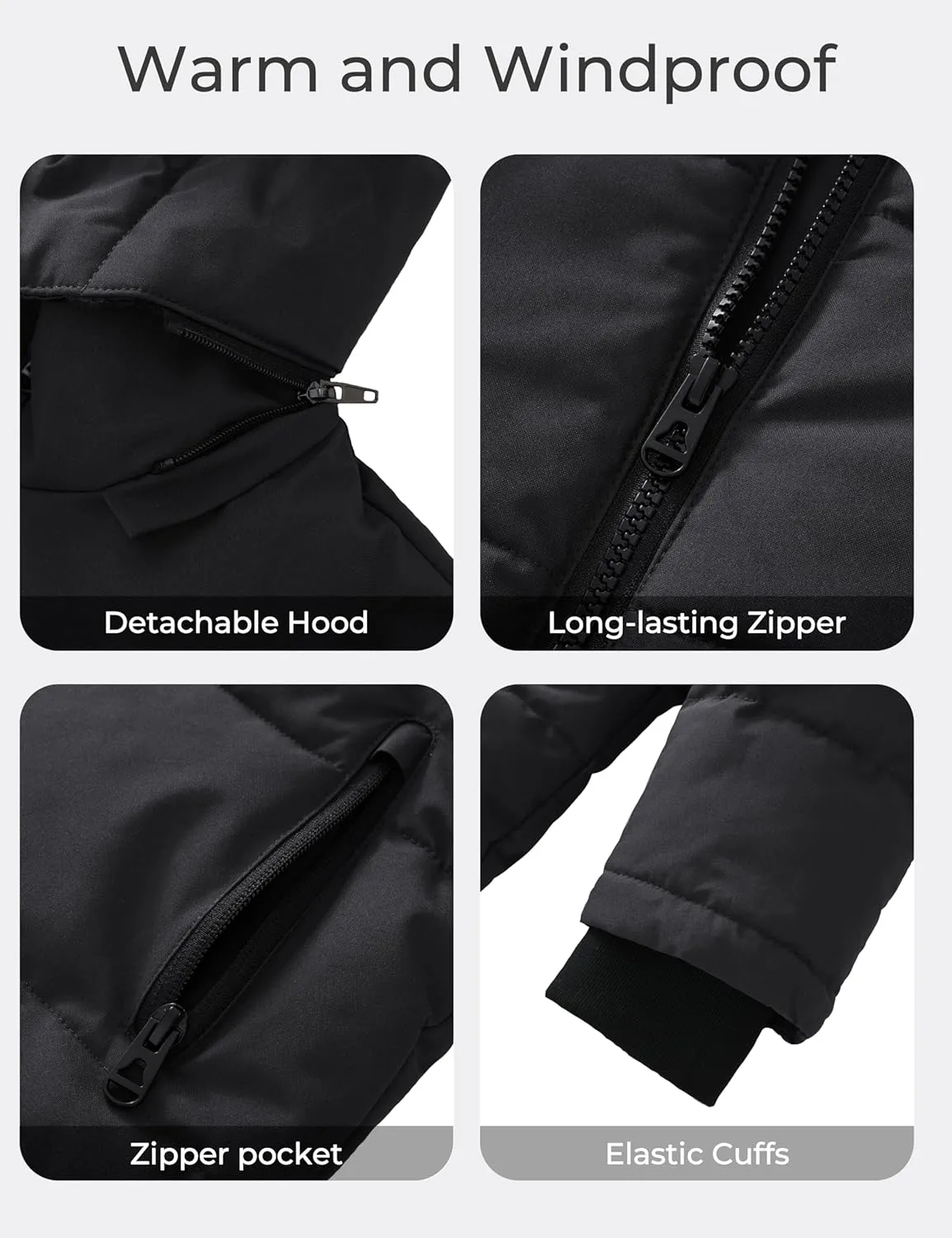 wantdo Boys' Winter Coat Puffer Jacket Waterproof Coat Hooded Zip Up