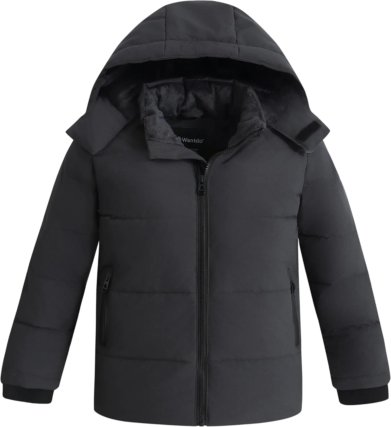 wantdo Boys' Winter Coat Puffer Jacket Waterproof Coat Hooded Zip Up