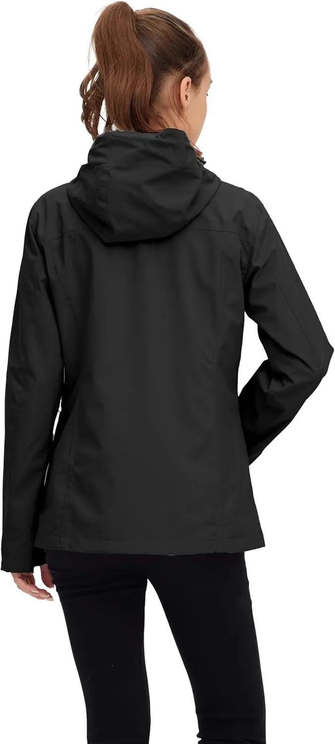 wantdo Women's Lightweight Rain Jacket Waterproof Hooded Raincoats Rain Coat Shell for Hiking