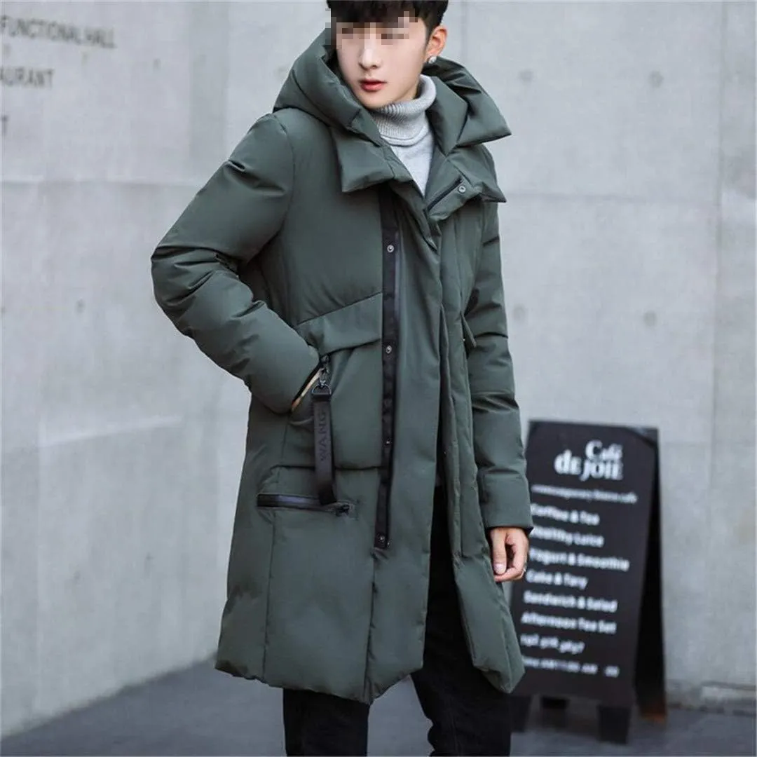 Winter Jackets for Men Think Warm Windproof Soft Cotton-Padded Coat Winter,Casual Long Sleeve Loose Hooded Parka