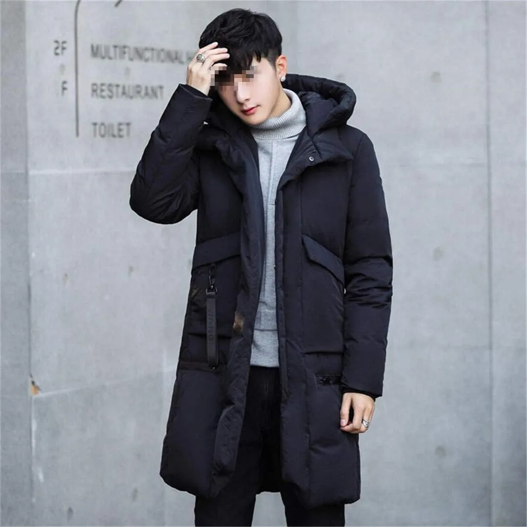 Winter Jackets for Men Think Warm Windproof Soft Cotton-Padded Coat Winter,Casual Long Sleeve Loose Hooded Parka