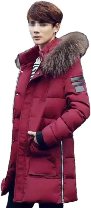 Winter Jackets for Men Think Warm Windproof Soft Cotton-Padded Coat Winter,Casual Long Sleeve Loose Hooded Parka