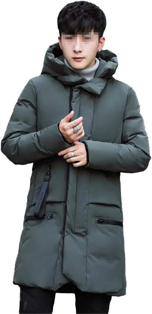Winter Jackets for Men Think Warm Windproof Soft Cotton-Padded Coat Winter,Casual Long Sleeve Loose Hooded Parka
