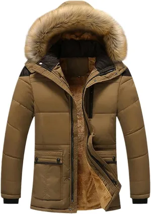 Winter Windproof Parkas Coats Men Solid Cotton Padded Casual Jackets Thicken Warm Overcoat Plus Size