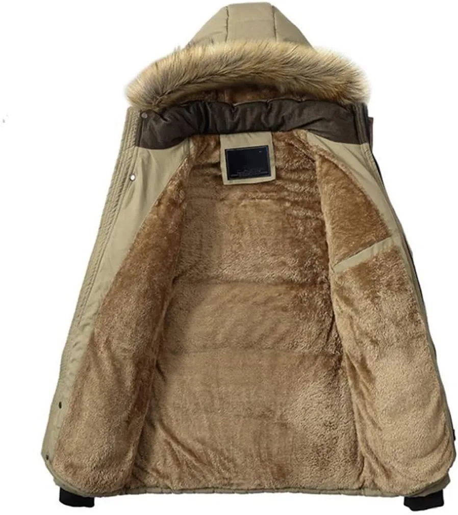 Winter Windproof Parkas Coats Men Solid Cotton Padded Casual Jackets Thicken Warm Overcoat Plus Size