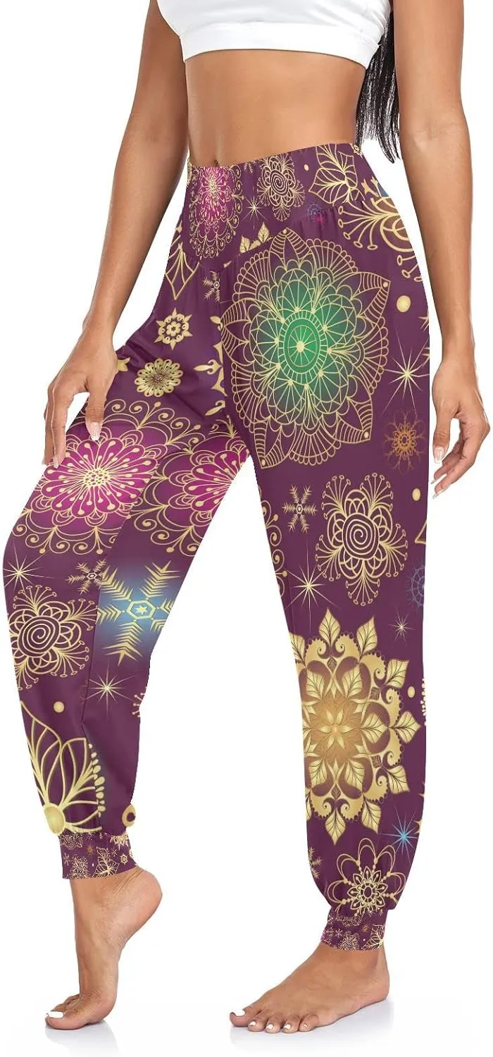Women Yoga Pants High Waisted Stretch Loose Boho Trousers Sports Dance Harem Pants