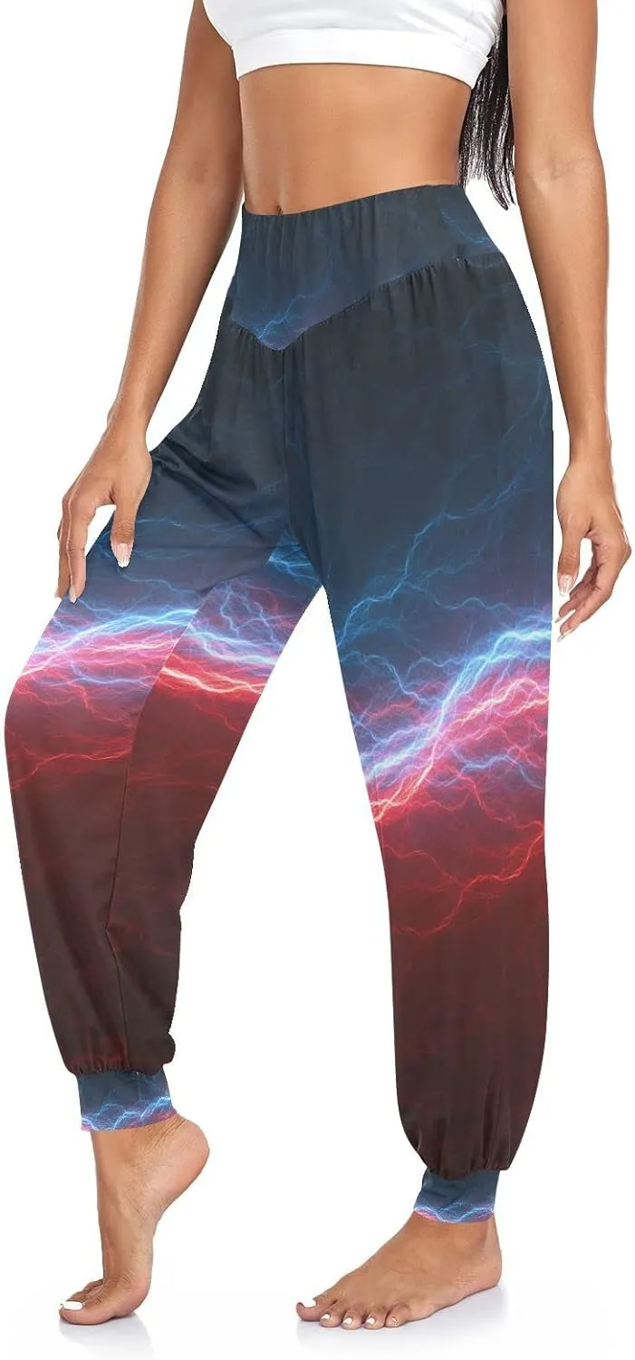 Women Yoga Pants High Waisted Stretch Loose Boho Trousers Sports Dance Harem Pants