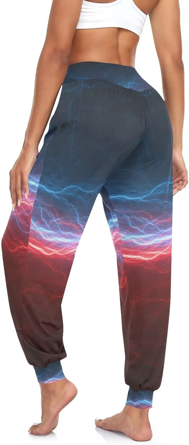 Women Yoga Pants High Waisted Stretch Loose Boho Trousers Sports Dance Harem Pants