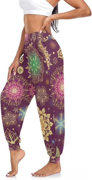 Women Yoga Pants High Waisted Stretch Loose Boho Trousers Sports Dance Harem Pants