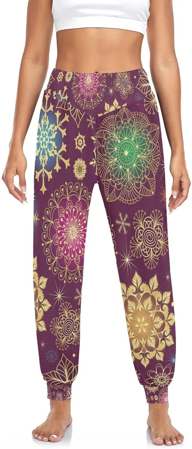 Women Yoga Pants High Waisted Stretch Loose Boho Trousers Sports Dance Harem Pants