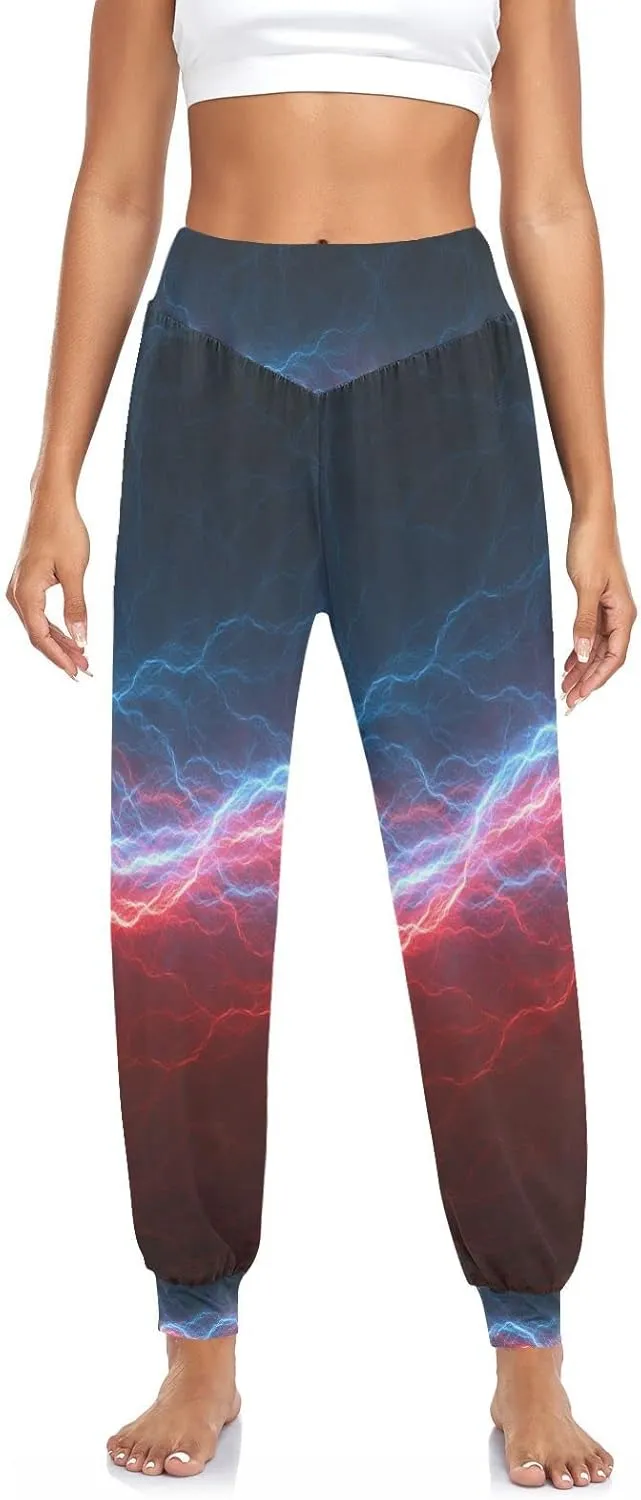 Women Yoga Pants High Waisted Stretch Loose Boho Trousers Sports Dance Harem Pants