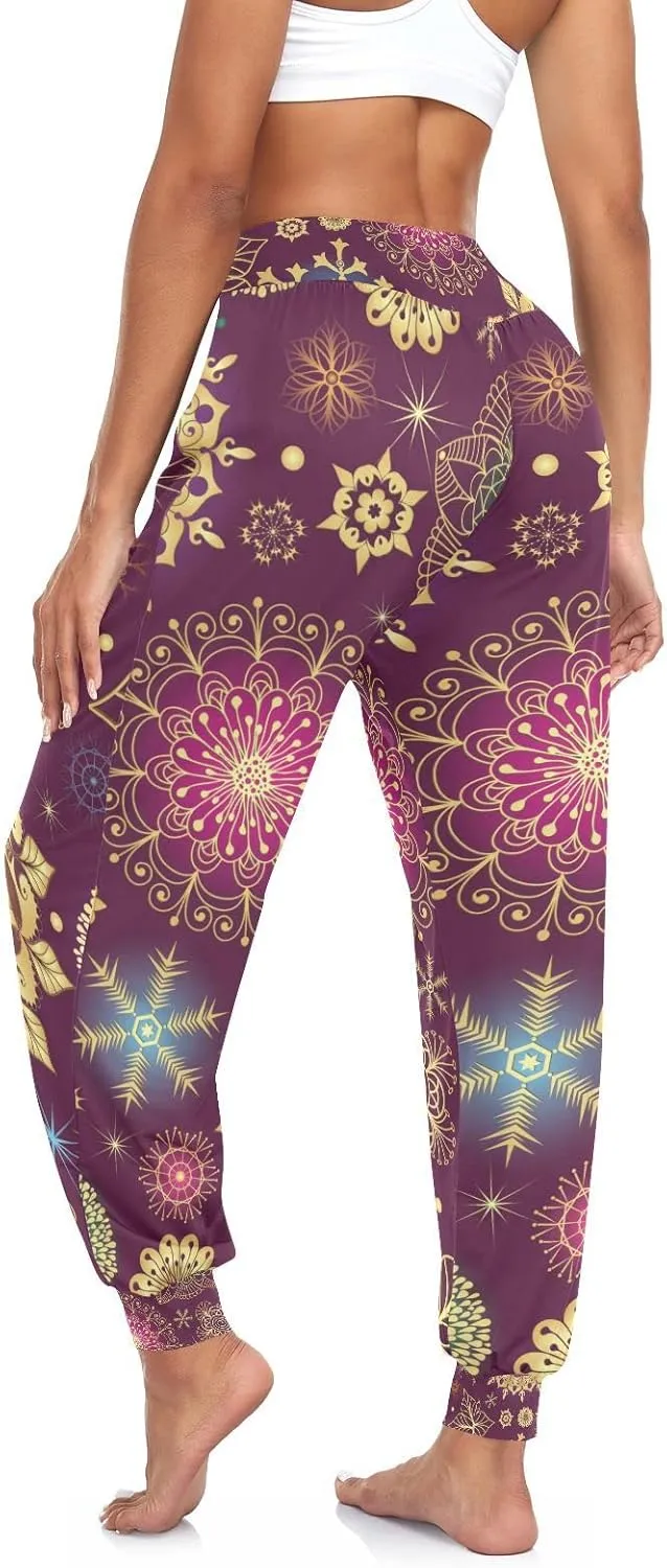 Women Yoga Pants High Waisted Stretch Loose Boho Trousers Sports Dance Harem Pants