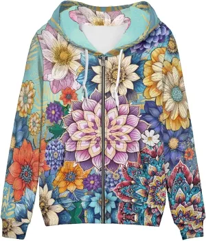 Women Zip Up Hoodie Fall Jacket Long Sleeve Hoodies for Teen Girls Clothes with Pocket